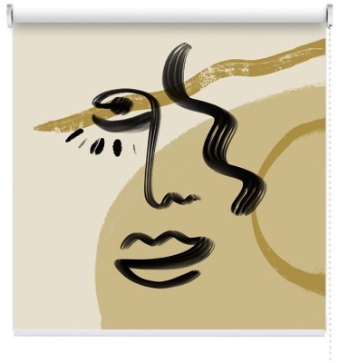 Houseart Formation with abstract face, Line Art, Ρολοκουρτίνες, 100 x 133 εκ.